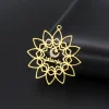 pendentif étoile de lune islamique, lotus mandala, pierre cz, breloque religieuse musulmane pour bijoux spirituels islamiques, composant de collier