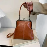 Sac à bandoulière élégant en cuir PU pour femmes, sac à bandoulière de grande capacité, couleur unie rétro, petit sac à main