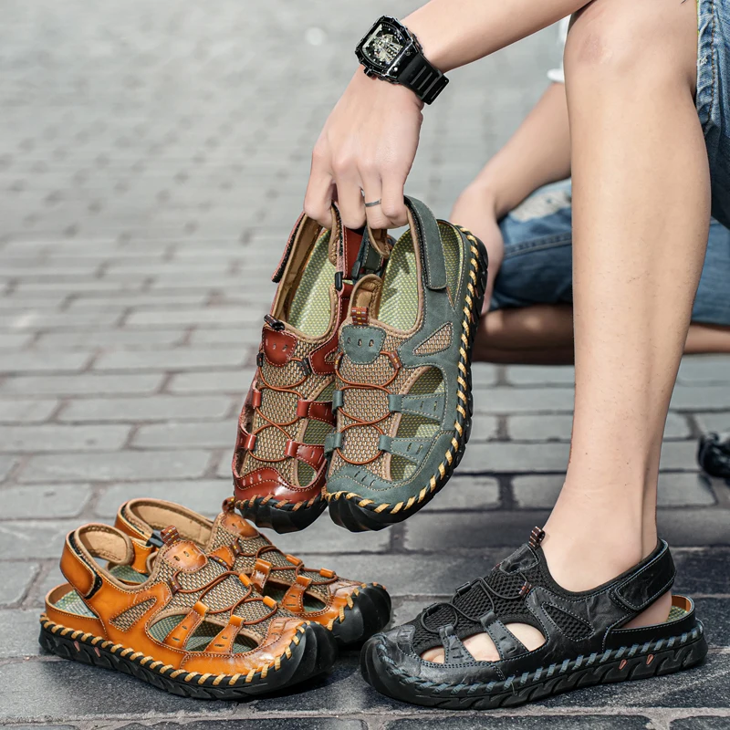 Sandales de sport à bout fermé pour hommes, légères, confortables, respirantes, de randonnée, à séchage rapide, multicolores, pour aventure en plein air