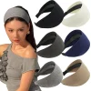 Nouveau doux large tricot coton bandeaux pour femmes filles coréen neutre solide Turban avec dents bandeau chapeaux accessoires