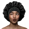 nouveau femmes satin strass chapeau de couchage soins des cheveux salon maquillage bandeau musulman hijab tête couverture bonnet bonnet de douche accessoires