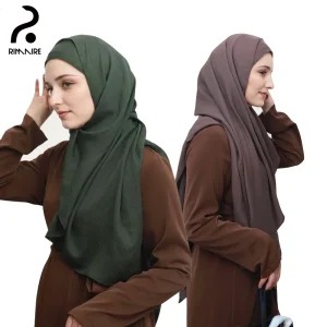 RIMAIRE Jersey Hijab pour femmes coton musulman Turban mode islamique foulards dames respirant foulard châle bandeau cadeaux