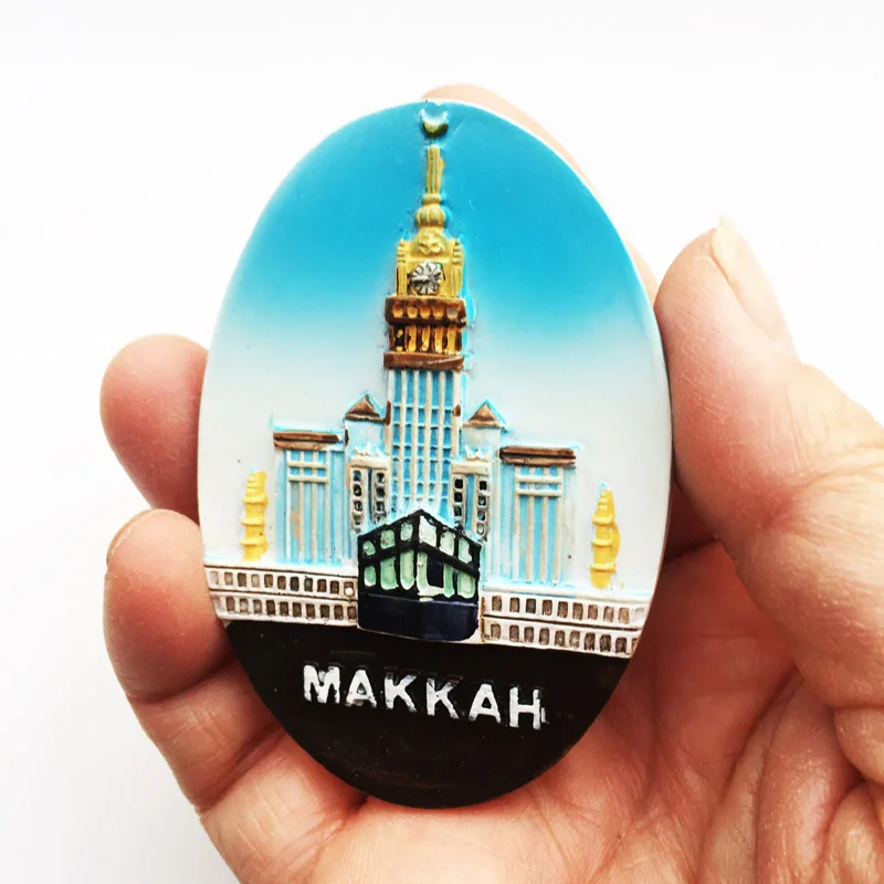 aimants de réfrigérateur de voyage, arabie saoudite, la ville sainte makkah, souvenirs touristiques, autocollants pour réfrigérateur, décoration de maison, cadeaux de mariage