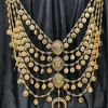 bijoux de mariée algériens, multi chaînes, pièce de monnaie entièrement faite à la main, grand collier, tête de poitrine, robe de mariée arabe, bijoux de corps, nouvelle collection
