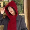 Écharpe à capuche début d'automne écharpe chapeaux mode oreille protecteur bonnets utile cache oreilles casquette hiver épaissir articles femmes cou écharpe