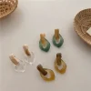 boucles d'oreilles en résine transparente pour femmes et filles, bijoux tendance, géométriques irréguliers, en métal acrylique, pour fête, nouvelle collection