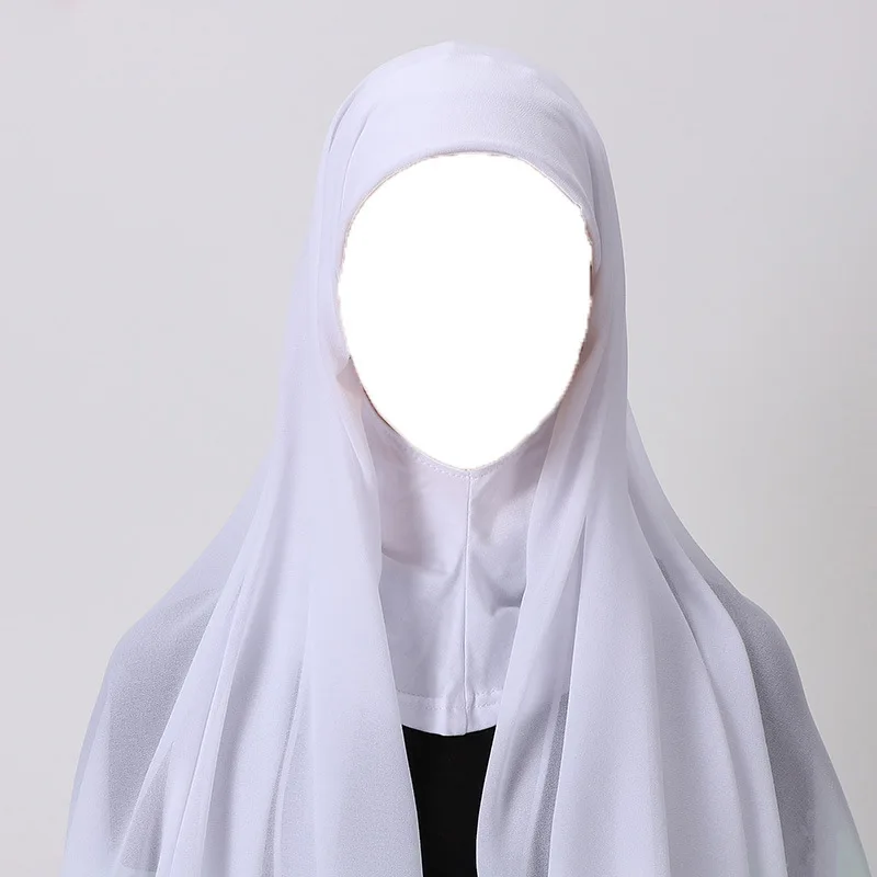 bonnet intérieur à couverture complète avec écharpe en mousseline de soie, hijab instantané, casquette islamique musulmane, couvre chef, sous écharpe, bonnet en os