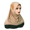 Jersey instantané plaine Hijab sous-écharpe femmes musulmanes avec perceuses à nœud Tudung couverture complète intérieure écharpe islamique châles fournisseur