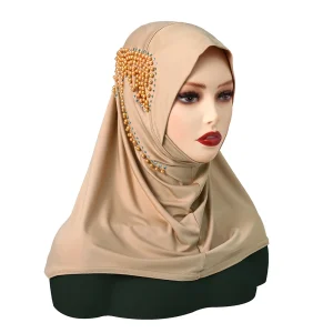Jersey instantané plaine Hijab sous-écharpe femmes musulmanes avec perceuses à nœud Tudung couverture complète intérieure écharpe islamique châles fournisseur