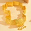 ceinture élégante en métal plaqué or pour femmes, élégante et grande, adaptée aux bijoux de mariée
