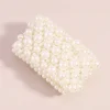 bracelet de perles élastiques pour femmes, exquis, baroque, blanc, plusieurs rangées, bijoux, large, pour mariage
