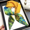 injsquare foulard imprimé floral pour femme, foulard de la présidence, lady soft satin, aught, châle, enveloppes, bandeau, hijab, cadeaux de tête, design de luxe