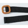 ceinture tressée bohème pour femme, large, en paille tissée, à la mode, carrée, été