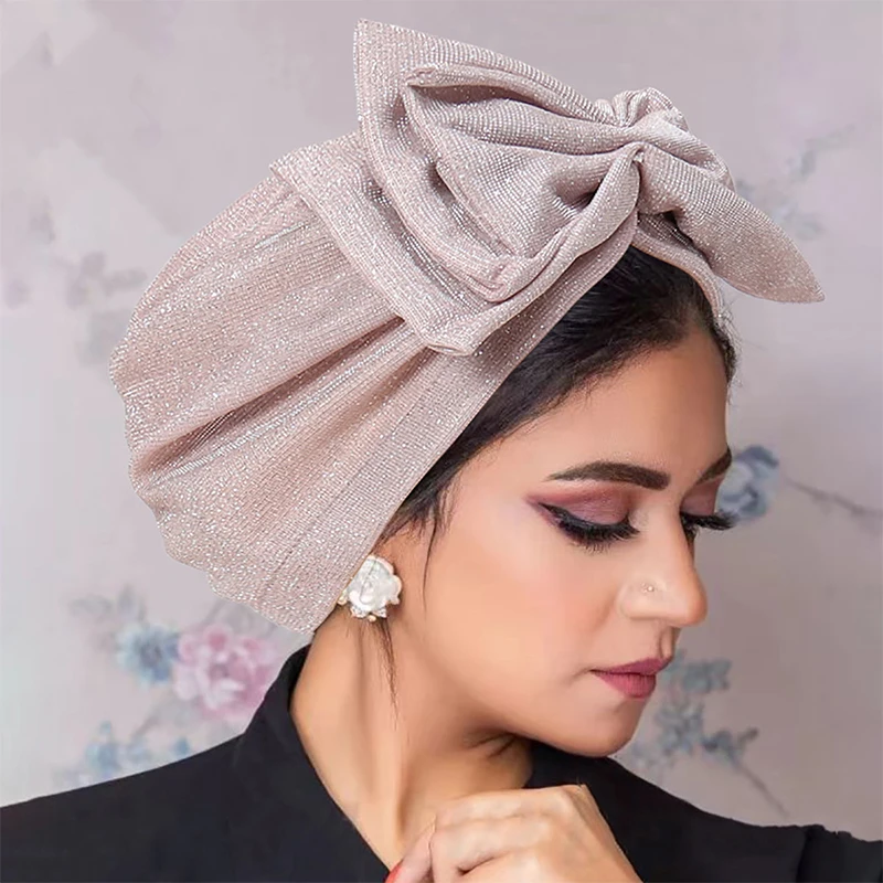 hijab avec nœud pour femme musulmane, bonnet turban pour femme, élastique doux, foulard rond, chapeaux indiens, document solide, mode, nouveau, 2025