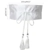 ceinture large brodée chinoise pour femme, ceinture bandage pompon, ceinture hanfu, ceinture streetwear, vêtements de style japonais, ceinture kimono