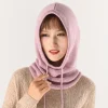 chapeau à capuche hiver femmes cachemire bonnet bonnet unisexe tricot écharpe dame laine cou et visage protéger cagoule skullies femmes à capuche