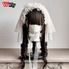 maid subculture japonais fille femmes harajuku magnifique y2k lolita gothique Élégant voile floral dentelle arc décoration bandeau
