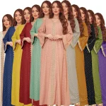 Abaya – Robe de prière musulmane pour femme, tenue longue de dubaï, saoudienne, brodée, vêtements islamiques, 2025 ﻿