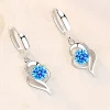 Boucles d&rsquo;oreilles en argent Sterling 925 pour femme, bijoux à la mode, haute qualité, bleu, rose, blanc, violet, cristal Zircon, offre spéciale, nouvelle collection