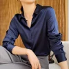 chemise haut de gamme en satin japonais anti rides pour femmes, manches longues, peut être à la mode et professionnelle.