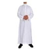hommes décontracté caftan ample musulman thobe jubba dishdasha thawb robe islamique abaya arabe couleur unie robe