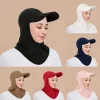 Mode musulmane couverture complète Bonnet Hijab avec visière prêt à porter visière modeste sous-écharpe Bonnet couleur unie Turban casquette Mode musulmane couverture complète Bonnet Hijab avec visière prêt à porter visière modeste sous-écharpe Bonnet couleur unie Turban casquette