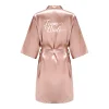 robe de demoiselle d'honneur en satin or rose, peignoir de mariage pour femmes, vêtements de nuit, kimono pour mère de demoiselle d'honneur