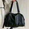 Sac fourre-tout en cuir pour femmes, sac à main simple, solide, Vintage, sacoche à bandoulière pour dames