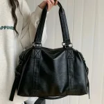Sac fourre-tout en cuir pour femmes, sac à main simple, solide, Vintage, sacoche à bandoulière pour dames