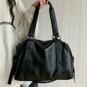 Sac fourre-tout en cuir pour femmes, sac à main simple, solide, Vintage, sacoche à bandoulière pour dames