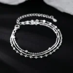 Bracelets de perles en argent Sterling 925 pour femmes, luxe, Style coréen, chaîne multicouche réglable, bijoux fins de fête, cadeaux