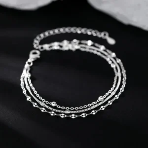 Bracelets de perles en argent Sterling 925 pour femmes, luxe, Style coréen, chaîne multicouche réglable, bijoux fins de fête, cadeaux