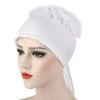 femmes hijabs turban grande fleur tissu élastique bandes de cheveux chapeau bonnet dames musulman solide perte de cheveux écharpe casquette cheveux accessoires
