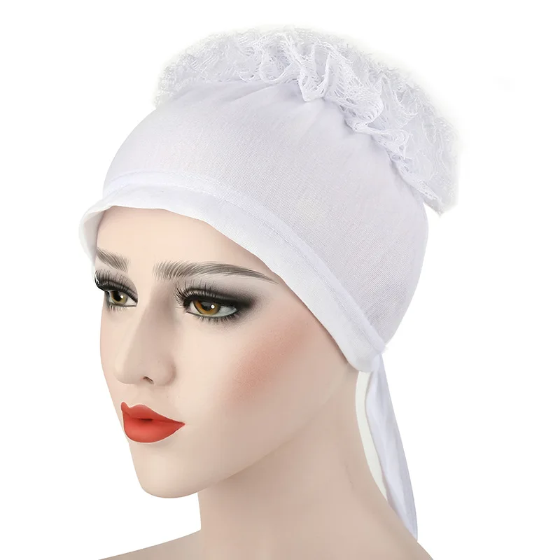femmes hijabs turban grande fleur tissu élastique bandes de cheveux chapeau bonnet dames musulman solide perte de cheveux écharpe casquette cheveux accessoires