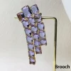 ensemble de bijoux fins à breloques originales pour femmes, plusieurs colliers en cristal de zircon violet, bracelet, boucles d'oreilles, cadeau romantique en acier inoxydable
