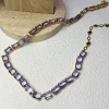 ensemble de bijoux fins à breloques originales pour femmes, plusieurs colliers en cristal de zircon violet, bracelet, boucles d'oreilles, cadeau romantique en acier inoxydable