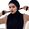 maillot modal solide malaisien, sangle hijab instantanée, sacrf pour femme musulmane, bandeau décontracté, turban ethnique
