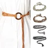 corde de cire décontractée pour femme, corde de taille tissée avec nœud, ceinture de taille de style bohème, faite à la main avec des glands, chaîne de taille de style ethnique pour femmes