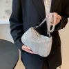 sac à main de luxe en strass brcorporelle pour femme, pochette banquet, ixde mariage, marque à la mode, diamant, soirée