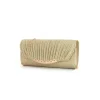 pochette de dîner élégante pour femmes, sac à main de mariage, illusion de rayures brillantes, design plié, sac carré compact à la mode