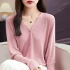 cardigan tricoté à simple boutonnage pour femmes, cardigans décontractés, pull à col en v, mode coréenne, printemps et été