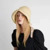 chapeaux à nœud à large bord pour femmes, chapeau de soleil de plage pliable et portable pour filles, élégant, casquette panama réglable