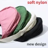 sac à bandoulière portable de couleur unie pour femmes, sacs à bandoulière rembourrés en tissu nylon simple, sac à main de voyage, sacoche