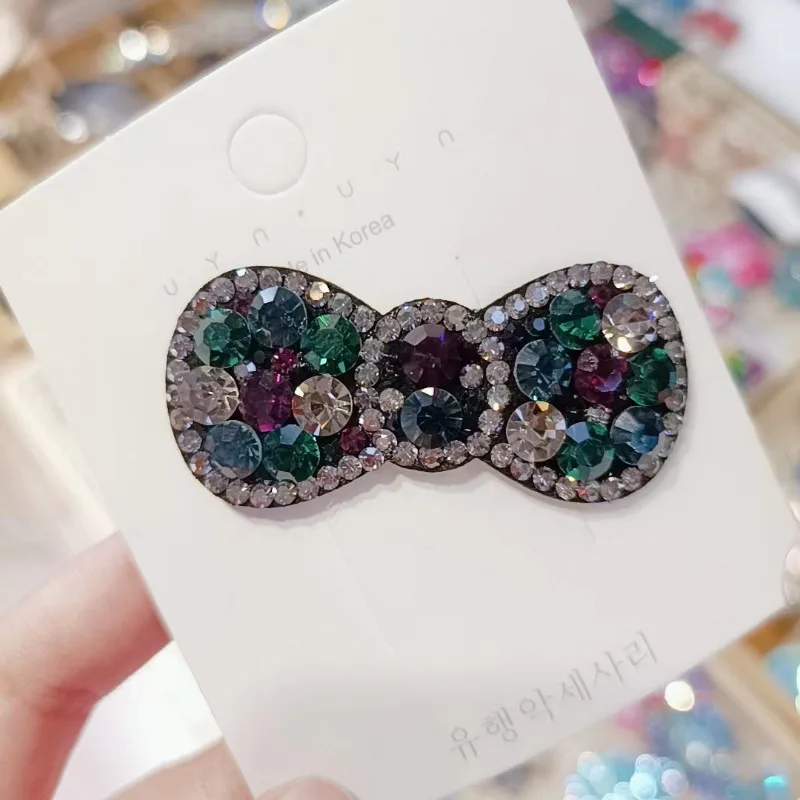 pinces à cheveux coréennes avec nœud brillant pour femmes, pinces à cheveux en biscuits pour filles, cordons à la mode, vêtements de sauna, accessoires pour cheveux, vente en gros