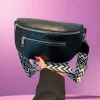 Sac de ceinture rétro pour femmes, sac banane décontracté avec poches multiples, doublure en Polyester, fermeture à glissière, sacs de poitrine de couleur unie pour voyage en plein air