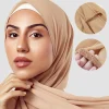 Écharpe Hijab en Mousseline de Soie pour Femme Musulmane, Turban avec Bande artificiel astique, Enveloppe Instantanée pour Sauna Islamique