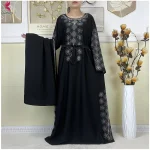 Abaya musulmane de dubaï pour femmes, robe islamique de haute qualité, turquie, vêtements pour femmes, manches longues, ample, africaine, avec écharpe, nouvelle collection 2025
