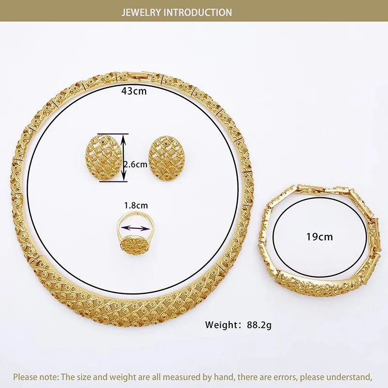 Ensemble de bijoux de Dubaï pour femme, collier, boucles d'oreilles, bracelet, bague, design de luxe, cadeau de fête de mariage, qualité minimaliste