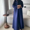 kaf – abaya de luxe pour femmes, couleur unie, design classique en dentelle, ample, grand arabe, vêtements de festival traditionnels, nouvelle collection automne 2025