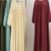 Femmes musulmanes dubaï Abaya luxe kebaya couleur unie Robe longue modeste Ramadan Robe caftan Femme musulmane africain Islam vêtements